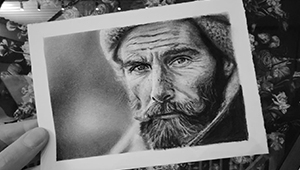 Drawing of a man with beard